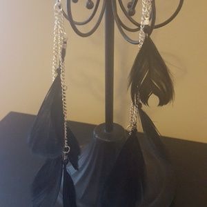 Black Feather Earrings